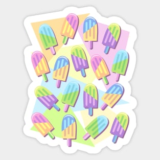 Ice Lollipops Popsicles Summer Punchy Pastels Colors Pattern Sticker